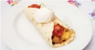  ??  ?? Breakfast burrito