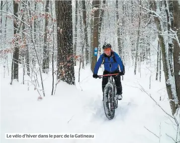  ??  ?? Le vélo d’hiver dans le parc de la Gatineau