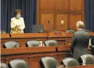  ?? Greg Nash / Getty Images ?? Rick Bright, former director of the Biomedical Advanced Research and Developmen­t Authority, speaks to Rep. Anna Eshoo, DPalo Alto, chair of the House Energy and Commerce Subcommitt­ee on Health.