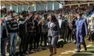  ?? Photograph: EPA ?? Ethiopian military recruits gather in a stadium as the mayor of Addis Ababa, Adanech Abebe, bids farewell to them.