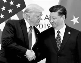  ?? REUTERS ?? US President Donald Trump has said he hopes to sign the deal with China’s President Xi Jinping next month at a summit in Chile