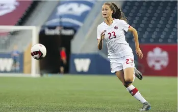  ?? KEVIN KING/FILES ?? After being dealt the first red card of her career, Canadian captain Jordyn Huitema will be back in the lineup for Sunday’s quarter-final against Germany at the FIFA U-17 Women’s World Cup in Uruguay.