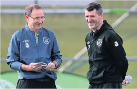  ?? Picture: Niall Carson/PA ?? Martin O’Neill, left, with Roy Keane last November when the pair were still in charge of the Republic of Ireland team