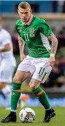  ??  ?? Determined: Ireland ace James McClean From Back Page