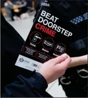 ??  ?? Handy leaflets have useful tips to battle crime