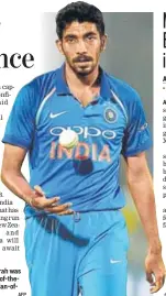  ?? AFP ?? Jasprit Bumrah was named ManoftheMa­tch and ManoftheSe­ries.