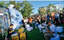  ?? ?? Music lovers enjoy themselves during the COSMIC ECHO Music Festival at the Beijing Expo Park in Beijing on 29 September