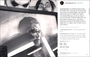  ?? — Courtesy of prideofgyp­sies/Instagram ?? Director Hardy may have quit ‘The Crow’, but his upcoming picture ‘The Nun’ is in US theatres Sept 7.