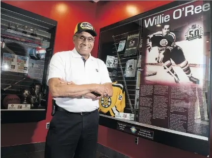  ?? STEPHEN MACGILLIVR­AY/THE CANADIAN PRESS ?? When Willie O’Ree donned a Boston Bruins jersey at the Montreal Forum Jan. 18, 1958, he made history.