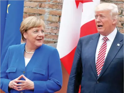  ??  ?? German Chancellor Angela Merkel (left) with US President Donald Trump at an earlier meeting.
