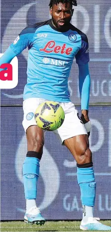  ?? GETTY ?? André Zambo Anguissa, 27 anni, è al Napoli dal 2021