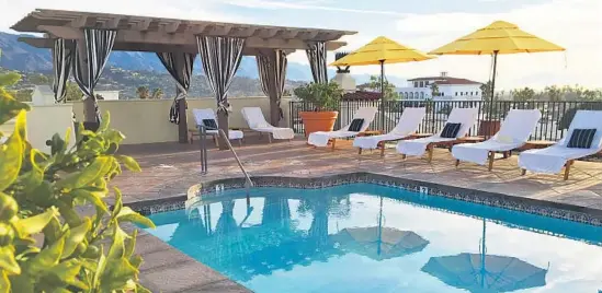  ?? Photo courtesy of Canary Hotel ?? The rooftop pool at Santa Barbara’s Canary Hotel