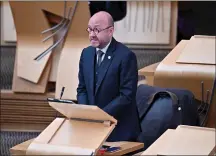  ??  ?? Patrick Harvie delivering his controvers­ial speech on Monday