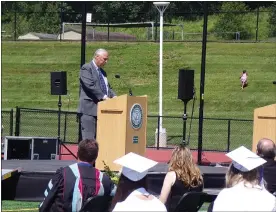  ?? BOB KEELER — MEDIANEWS GROUP ?? Pennridge School Board President William Krause speaks during the graduation ceremony.