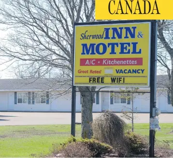  ?? NATHAN ROCHFORD / THE CANADIAN PRESS ?? The owners of this motel in Charlottet­own, P.E.I., were charged after fake addresses were set up for Chinese immigrants supposedly entering the province under a business program. A second probe has now been launched.