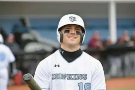  ?? JOHNS HOPKINS ?? Johns Hopkins senior left fielder Matthew Cooper has already set the program’s single-season home run record with 21.