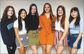  ?? Westside Eagle Observer/RANDY MOLL ?? Vying to be crowned Gentry’s 2022 homecoming queen at ceremonies on Friday, Oct. 7, are seniors Cady Truman, Cerella Lor, Kaitlyn Braun, Madi Voyles, Afton Finnell, and Amya Xiong.