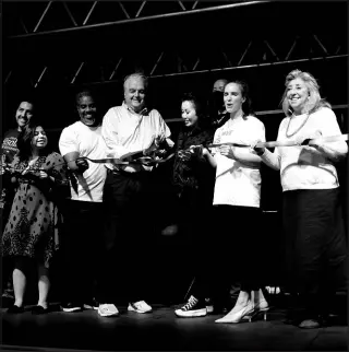  ?? WADE VANDERVORT FILE (2021) ?? Gov. Steve Sisolak, center, cuts the ribbon at the start of the Las Vegas Pride Parade on Oct. 8, 2021.