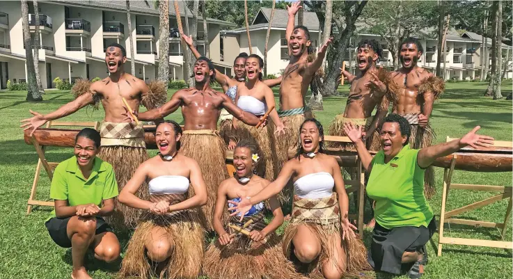  ?? Photo: Charles Chambers ?? VOU dance group at Shangri-La’s Fijian Beach Resort’s Beach, Beats and Eats inaugural launch last weekend.