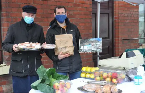  ?? Photo: Aidan Dullaghan/Newspics ?? Paul and Conor O’Neill at the pop up market at The Glyde Inn, Annagassan.