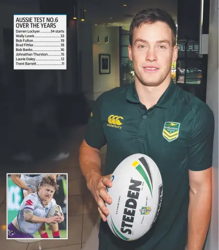  ?? Picture: AAP IMAGE ?? Luke Keary has his chance to make the Kangaroos No.6 jersey his own with Cameron Munster (inset) injured.