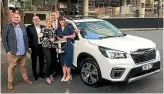  ??  ?? Guild president Richard Edwards, Wallis Dumper, managing director, Subaru of New Zealand, Hilary Barry, Jeremy Wells and Daile Stephens, marketing manager, Subaru of New Zealand.