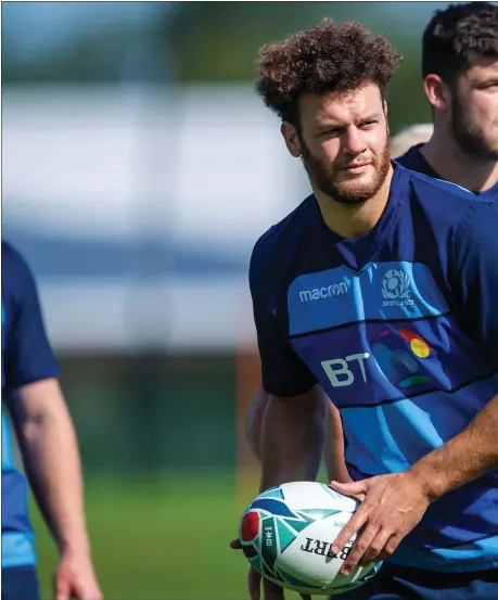  ??  ?? Scotland’s Duncan Taylor says he is ready for internatio­nal rugby after an extended spell on the sidelines as he recovered from injury