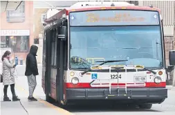  ?? RICHARD LAUTENS TORONTO STAR FILE PHOTO ?? Riders have returned more quickly to the TTC’s buses, which are now at more than 50 per cent of the pre-pandemic ridership, than the rest of the network.