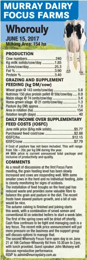  ??  ?? # Cost of pasture has not been included. This will range from 10c – 20c per kg DM during the year. ## Milk price is current announced total package and inclusive of productivi­ty and quality.