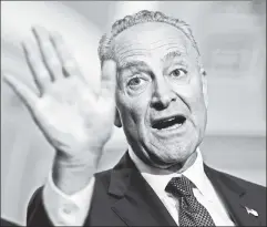  ??  ?? Talk to the hand: Dems’ Senate leader’s strategy could cost him seats.