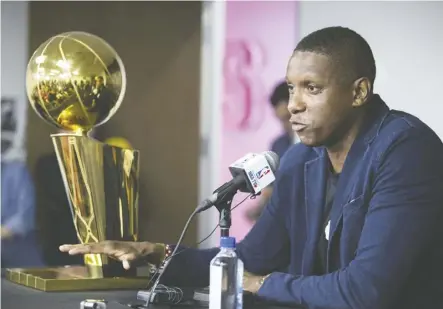  ?? Craig Robertson ?? Raptors president Masai Ujiri, who met with media on Tuesday during a year-end press conference in Toronto, says his team is “well-prepared” for “whatever comes our way” in free agency.