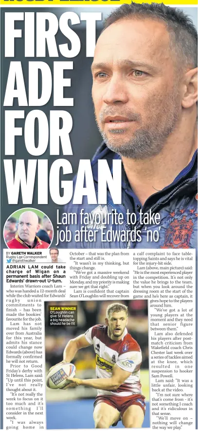  ??  ?? O’Loughlin can give St Helens a big headache should he be fit