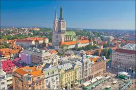  ??  ?? ANCESTRAL HOME: Zagreb, Croatia’s main square and cathedral.