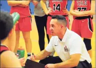  ?? Christian Abraham / Hearst Connecticu­t Media ?? Sacred Heart Academy Head Coach Jason Kirck, seen during a girls basketball game in 2020, needs to address what led to an 88-point win Monday.