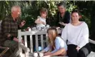  ?? Fiona Goodall/The Guardian ?? Freya Adams (right) with her parents, Jacquie Pearson and Terence Greenslade, and her twin daughters Aubrey Sommer (in blue) and Frankie Sommer. Photograph: