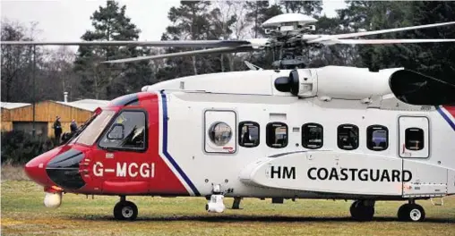  ??  ?? UP IN THE AIR: The coastguard helicopter could be used to transport expectant mothers to Raigmore in emergency cases