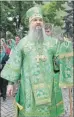  ?? ?? El obispo Savvatiy de Bishkek y Kirguistán durante su participac­ión, anteayer, en la misa de Domingo de Ramos de la Iglesia ortodoxa en Kirguistán