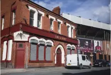  ??  ?? The Albert pub beside Anfield stadium in Liverpool, where Sean Cox was hurt in an unprovoked attack by Roma supporters