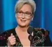  ??  ?? Einer der Höhepunkte der Golden-globesgala: die Rede von Meryl Streep