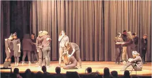  ?? KATHLEEN GALLAGHER ?? A Grade 12 drama class in Toronto performs their play about youth mental health and trans solidarity for their school community, December 2016.