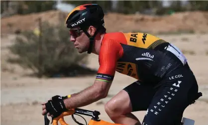  ??  ?? Mark Cavendish of the Bahrain McLaren team during the first stage of the Saudi Tour in February. Photograph: Anne-Christine Poujoulat/AFP via Getty Images