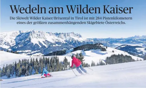 ?? FOTO: SKIWELT/KAPFINGER ?? Von den Pisten am Wilden Kaiser bieten sich spektakulä­re Panoramen. Das Skigebiet ist geeignet für Anfänger und Profis.