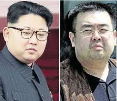  ??  ?? Nordkoreas Diktator Kim Jong Un (l.) soll hinter dem Mord an seinem Halbbruder Kim Jong Nam (r.) stecken.