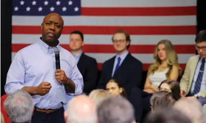  ?? ?? Tim Scott speaks in Manchester, New Hampshire, on 8 May. Photograph: Brian Snyder/Reuters