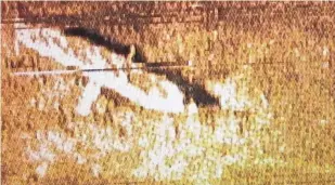  ?? COURTESY OF A AND T RECOVERY ?? A side-scan sonar image shows a shipwreck around 200 feet long with a fallen smokestack that could be the SS Chicora.