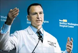  ?? JOSE LUIS MAGANA/AP ?? Jack Sava, director of trauma at MedStar Washington Hospital Center, talks about the condition of House Majority Whip Steve Scalise, R-La., at a news conference Friday.