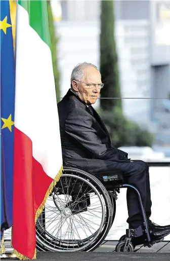  ?? Prohlašuje strážce německé státní pokladny Wolfgang Schäuble na obhajobu zatím posledního návrhu na zavedení nové daně z finančních transakcí FOTO REUTERS ??