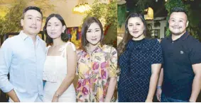  ?? ?? (From left) Kenneth Hing and Goldy Tang Hing, DMark Beauty Corporatio­n CEO Nikki Tang, Lady and husband, Manila 5th District Representa­tive Irwin Tieng