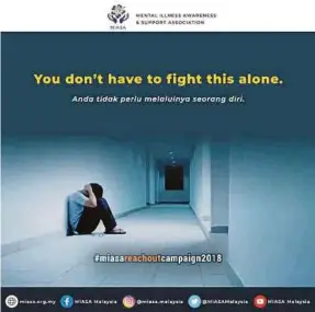  ??  ?? A Mental Illness Awareness and Support Associatio­n poster.