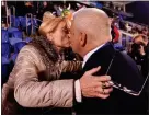  ??  ?? KISS: Trudi Gatland greets her husband